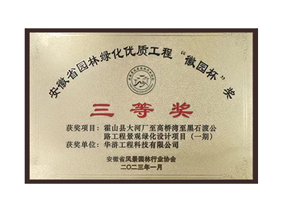 青岛荣获2022年度“徽林杯”奖三等奖